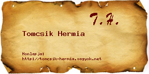 Tomcsik Hermia névjegykártya